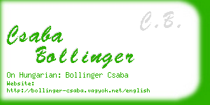 csaba bollinger business card
